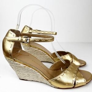 SZ 38 Giuseppe Zanotti Gold Sandal Wedges